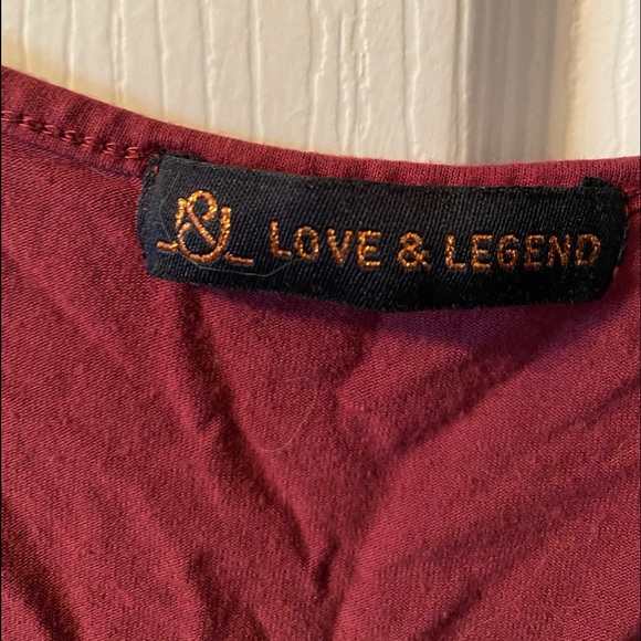 Well loved tee dark red with 💀design knot details - Picture 4 of 4